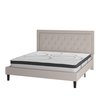 Flash Furniture King Size Beige Fabric Platform Bed with Mattress SL-BM10-20-GG